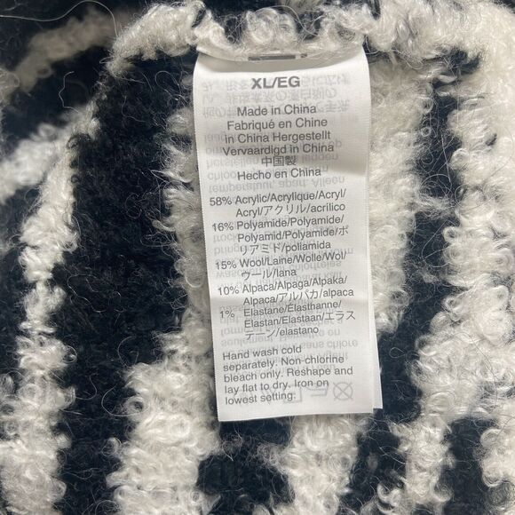 Crewcuts Girl’s Sweater Size XL Boucle Zebra Stripe Wool Alpaca Pullover Fuzzy - Picture 5 of 6